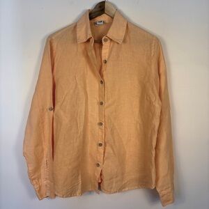 Spirit 100% Linen Button Down Shirt Oversized Soft Peach Coastal Preppy